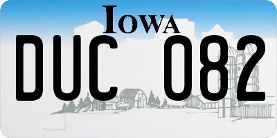 IA license plate DUC082