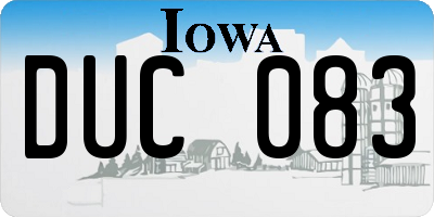 IA license plate DUC083