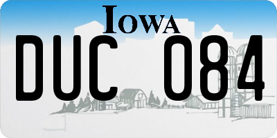 IA license plate DUC084