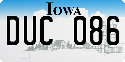 IA license plate DUC086