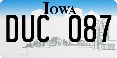 IA license plate DUC087