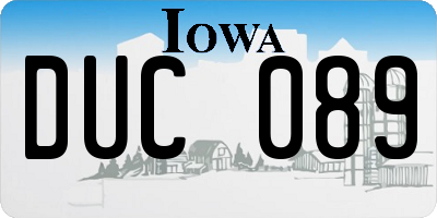 IA license plate DUC089