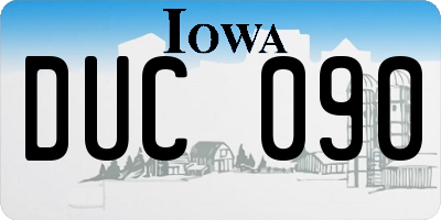 IA license plate DUC090