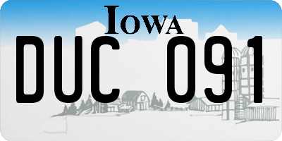 IA license plate DUC091