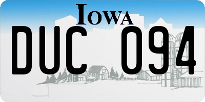 IA license plate DUC094