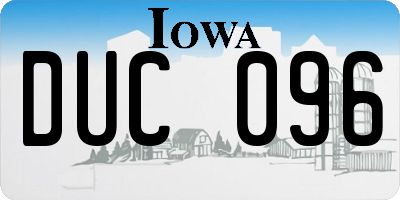 IA license plate DUC096