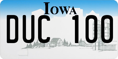 IA license plate DUC100