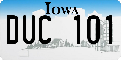IA license plate DUC101