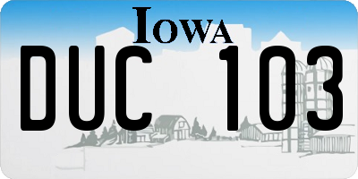 IA license plate DUC103