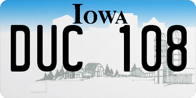 IA license plate DUC108