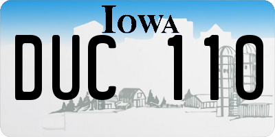 IA license plate DUC110