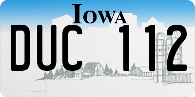 IA license plate DUC112