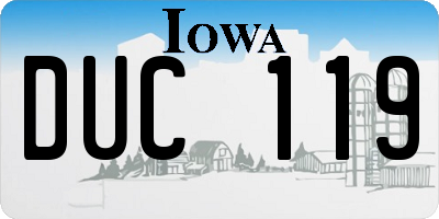 IA license plate DUC119