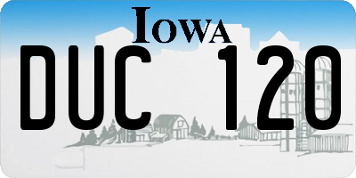 IA license plate DUC120