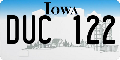 IA license plate DUC122