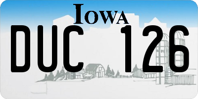 IA license plate DUC126