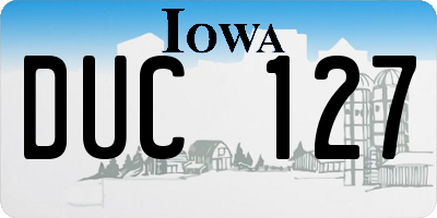 IA license plate DUC127