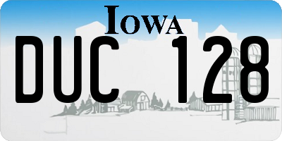 IA license plate DUC128