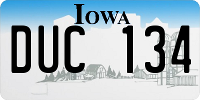 IA license plate DUC134