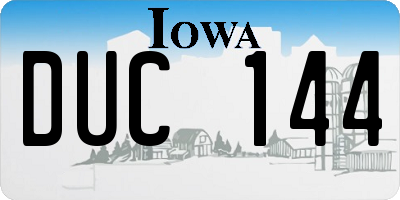 IA license plate DUC144