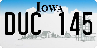IA license plate DUC145