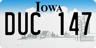 IA license plate DUC147