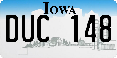 IA license plate DUC148