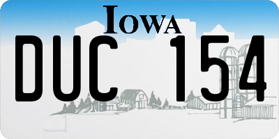 IA license plate DUC154