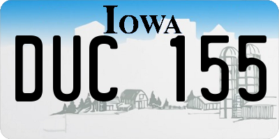 IA license plate DUC155