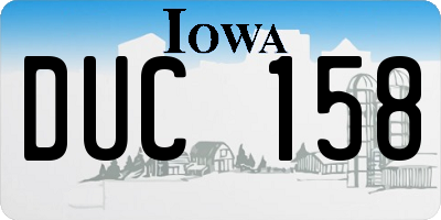 IA license plate DUC158