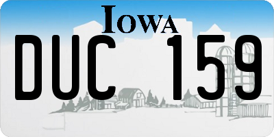 IA license plate DUC159