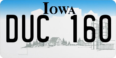 IA license plate DUC160