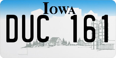 IA license plate DUC161