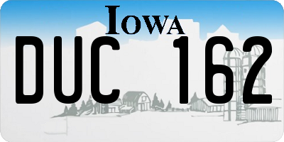 IA license plate DUC162