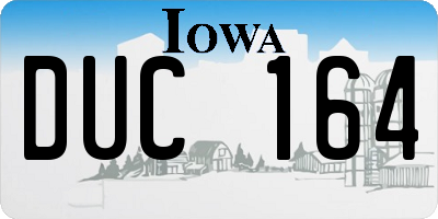 IA license plate DUC164