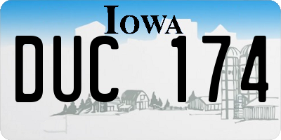 IA license plate DUC174