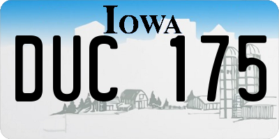 IA license plate DUC175