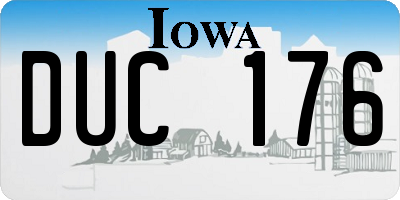 IA license plate DUC176