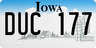 IA license plate DUC177