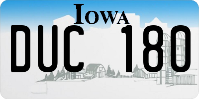 IA license plate DUC180