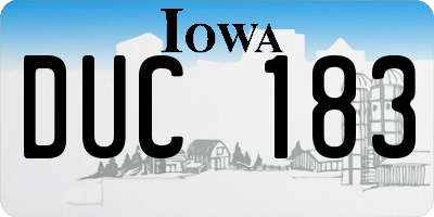 IA license plate DUC183