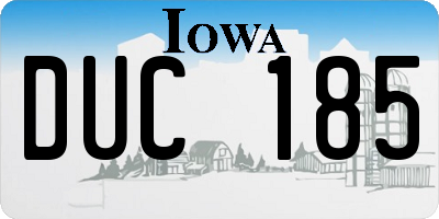 IA license plate DUC185