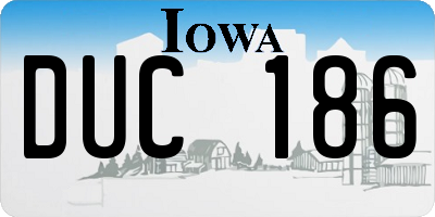 IA license plate DUC186