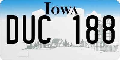 IA license plate DUC188