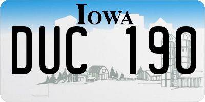 IA license plate DUC190