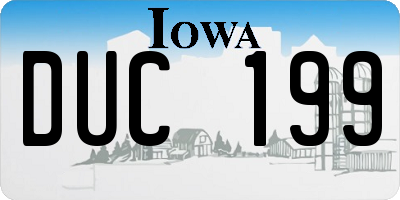 IA license plate DUC199