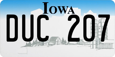 IA license plate DUC207