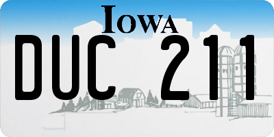 IA license plate DUC211