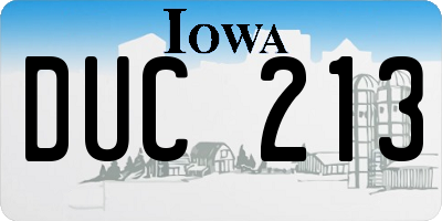 IA license plate DUC213