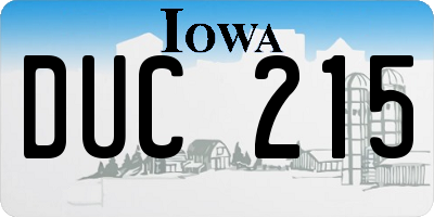 IA license plate DUC215